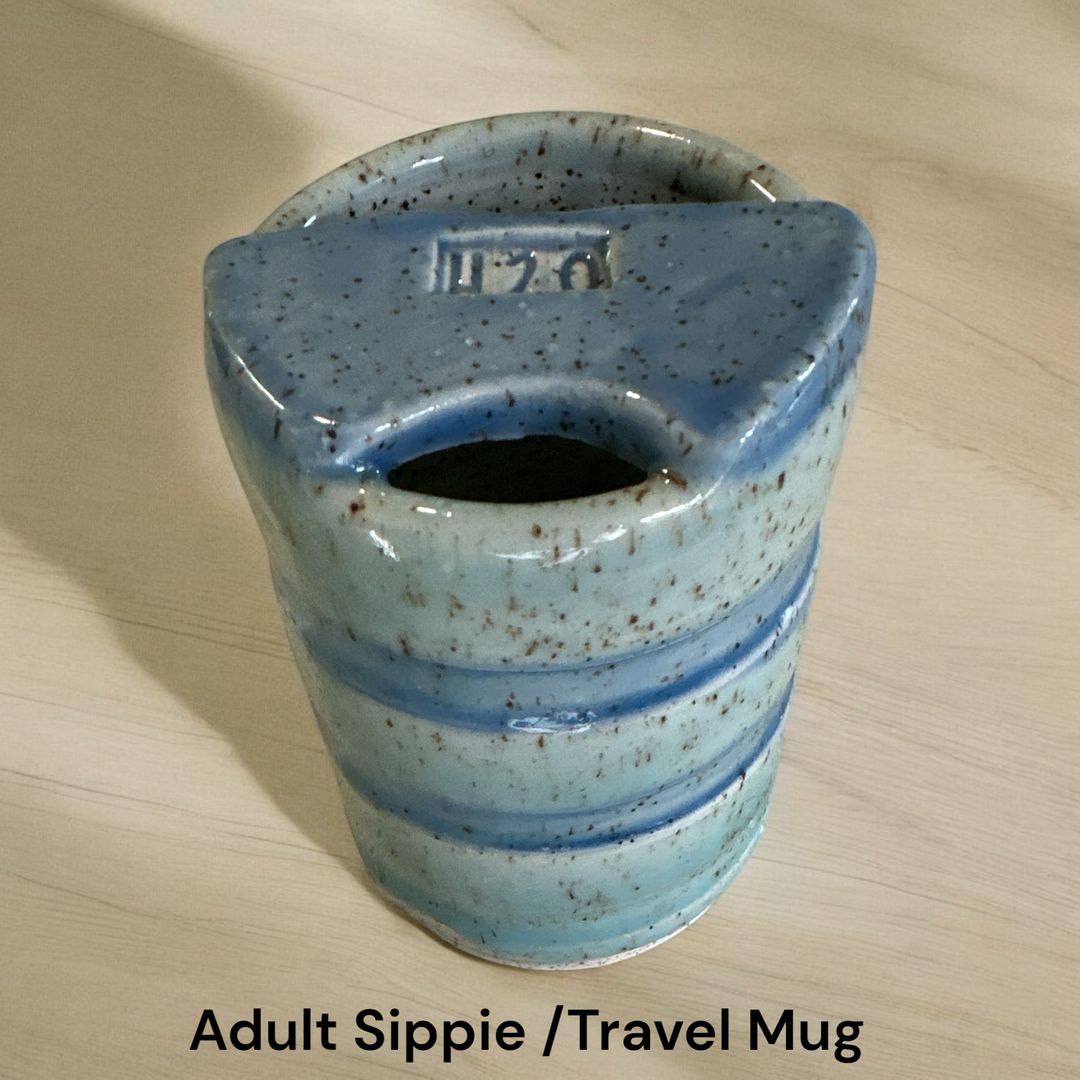 Adult Sippy Cup / Travel Mug embossed with H2O