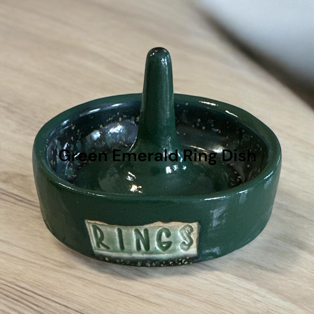 Green Ring Dish with sparkle