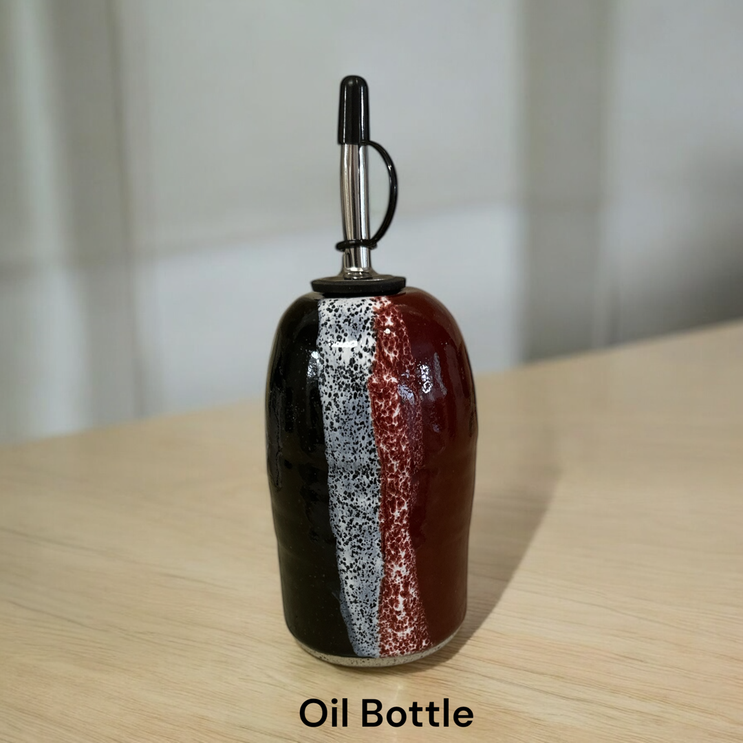 Black and Red  Oil / Vinegar Bottle