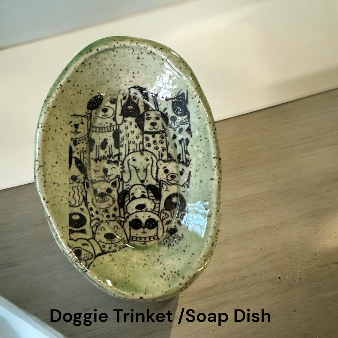 Dog themed Footed Trinket Dish